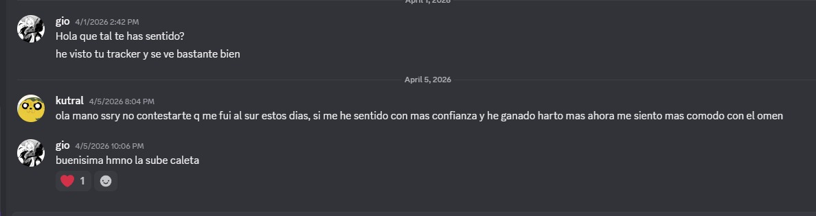 Conversación con kutral: Más confianza, ganando harto — coaching de Gio