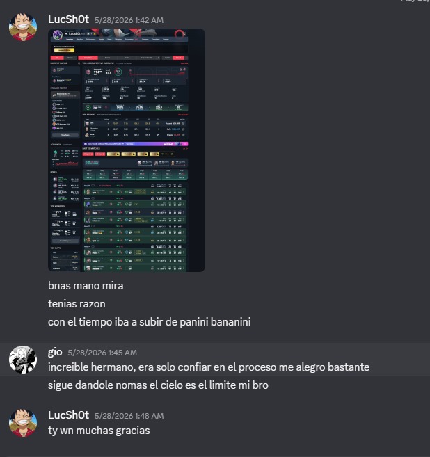 Conversación con LucSh0t: Ascendente 3 → Inmortal 2 · Peak 118 — coaching de Gio